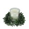 Northlight 6" Clear and Green Boxwood with Berry Tipped Christmas Hurricane Pillar Candle Holder